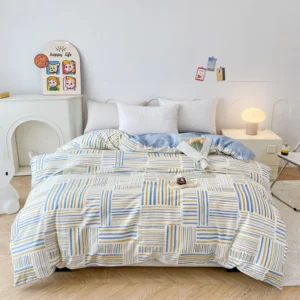 S9032f9e400054ddab8b9b2a64a378491K.webp Housse de couette en coton imprimée, housse de couette multicolore, housse de couette douce et surdimensionnée, housse de couette confortable pour lit double ou simple.