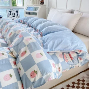 Sb1ac2dc8a878457c86619016f96330d2f-6.webp Housse de couette étudiante 100% coton – design frais et léger 2025 avec motif cartoon, ultra-douce et confortable