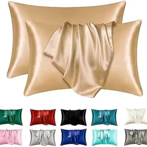 Seca833c77f66489fa8e7795e9ac839fcZ-3.webp 1 pièce Taie d'Oreiller en Satin Soyeux pour un Sommeil Beauté Amélioré : Rafraîchissante, Douce pour les Cheveux et la Peau, Facile d'Entretien.